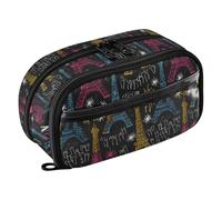 Reiacy Trousse à crayons sans couture avec fermeture éclair et séparateur en polyéthylène pour le Nouvel An Paris - Grande capacité de rangement pour l'école et le bureau