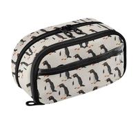 Reiacy Trousse à crayons style pingouin pixel, étanche, fermeture éclair, pochette organiseur avec séparateur en polyéthylène, grande capacité, rangement pour papeterie, école, bureau