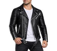 Reichstadt veste homme cuir similicuir style biker bomber aviateur loisirs | Cuir véritable ou similicuir, style biker, bomber et aviateur, coupe blouson, pour quotidien, loisirs, mi-saison