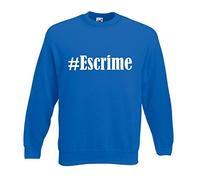 Reifen-Markt Sweat-shirt Hashtag #Escrime pour femme, homme et enfant dans les couleurs noir, blanc, bleu, avec impression, bleu, 128, kl-bleu, 128