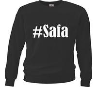 Reifen-Markt Sweat-shirt Hashtag #Safa pour femme, homme et enfant... dans les couleurs noir, blanc, bleu avec impression, Noir , XL