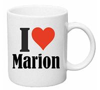 Reifen-Markt Tasse de Café Tasse à Thé … Coffee Mug I Love Marion Hauteur 9 cm de Diamètre 8 cm Volume 330 ML Le pour Leur Partenaire - Collègue - Amis