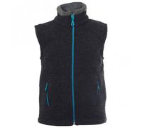 Reiff - Kid's Fleeceweste Colori - Gilet en laine mérinos - 98/104 - anthracite / turquoise