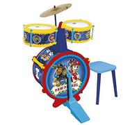 Reig Musicales Batterie PAT PATROUILLE - grosse-caisse, 2 tambours, cymbale, baguettes, tabouret G