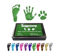 Reigndrop Clean Touch Tampon encreur pour empreintes de pattes de bébé, empreintes de pattes d'animal - Créez un tampon souvenir impressionnant, anti-taches, souvenirs de longue durée Vert