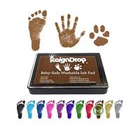 Reigndrop Clean Touch Tampon encreur pour empreintes de pattes de bébé, empreintes de pattes d'animal - Créez un tampon souvenir impressionnant, anti-taches, souvenirs de longue durée marron