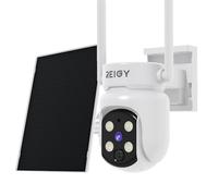 REIGY 4MP Caméra Surveillance WiFi Exterieure sans Fil Solaire, Camera Caméra de Sécurité Interieur avec Panneau Solaire, 360° PTZ, Vision Nocturne, Audio Bidirectionnel, PIR Sirène, 2.4ghz/5ghz