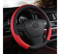 REIJAX Couverture de Volant de Voiture pour Isuzu D-Max 2012-2019, Couvre Volant Voiture, Housse de Volant en Cuir, Respirant Antidérapante Protecteur de Volant,A-Red