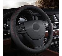 REIJAX Couverture de Volant de Voiture pour Seat Leon 2009-2013, Couvre Volant Voiture, Housse de Volant en Cuir, Respirant Antidérapante Protecteur de Volant, A-Black