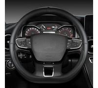 REIJAX Couvre Volant Voiture pour Ford Transit/Tourneo Custom 2023-2024 2025, Housse de Volant en Cuir, Confortable Et AntidéRapante, Accessoires Interieur, A Black-D-Style