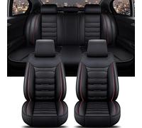 REIJAX Housses de Siège en Cuir de Voiture pour Range Rover Evoque (4door) 2012-2015, Couvre Sieges pour Avant et Arrière Protecteurs de Siège de Voiture en Cuir,A/BlackRed