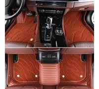 REIJAX Tapis de Sol Double Couche pour Voiture pour Jeep Compass 2021-2023, AntidéRapant Protection Moquette pour Voiture Revêtement de Sol Protection Voiture Accessoires,A/Brown