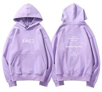 REIK Sweat à capuche Jimin Solo Face Hip Hop à manches longues pour fans de JIMIN BTS Like Crazy Kpop, Visage violet, L