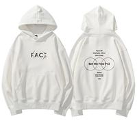 REIK Sweat à capuche Jimin Solo Face Hip Hop à manches longues pour fans de JIMIN BTS Like Crazy Kpop, Face blanche, M
