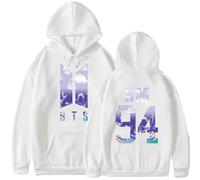 REIK Sweat à capuche unisexe « You Never Walk Alone » de BTS Kpop - Pour anniversaire, fête - Soutien des fans, 94 Rm Blanc, L