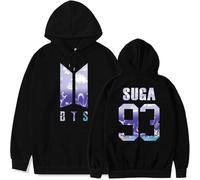 REIK Sweat à capuche unisexe « You Never Walk Alone » de BTS Kpop - Pour anniversaire, fête - Soutien des fans, 93 Suga Noir, S