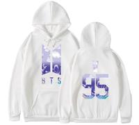 REIK Sweat à capuche unisexe « You Never Walk Alone » de BTS Kpop - Pour anniversaire, fête - Soutien des fans, 95V Blanc, XXL