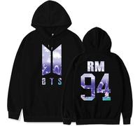 REIK Sweat à capuche unisexe « You Never Walk Alone » de BTS Kpop - Pour anniversaire, fête - Soutien des fans, 94 Rm Noir, L