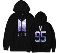 REIK Sweat à capuche unisexe « You Never Walk Alone » de BTS Kpop - Pour anniversaire, fête - Soutien des fans, 95V Noir, XXL