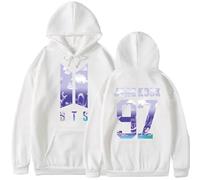 REIK Sweat à capuche unisexe « You Never Walk Alone » de BTS Kpop - Pour anniversaire, fête - Soutien des fans, 97 Jung Kook Blanc, XL