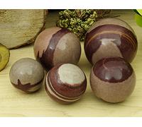 Reikiera Shiva Lingam Pierre Boule Rivière Narmada Natural Gem Pierre Sphère Reiki Crystal Healing avec Anneau Stand- Choisissez Taille