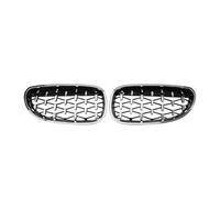 Rein Grille Pour BMW Série 5 E60 E61 Pour M5 325i 2004-2009 Grilles Course Avant Calandre Avant Double Barre(Diamond-Silver)