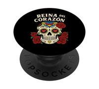 Reina Del Corazon Reine des Cœurs Fierté Mexicaine PopSockets PopGrip Adhésif