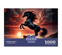 Reinage de Cheval Noir Pièces À Structure Solide Parfait pour Renforcer Les Capacités De Résolution Et Profiter du Temps Libre 70x50cm/1000pcs