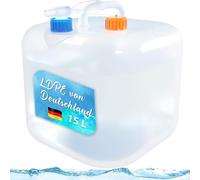 Reinalin Bidon à Eau, 5/10/15/20 litres, Jerrican Extra Fort avec Bouchon Simple et Robinet - Certifié Contact Alimentaire, sans BPA