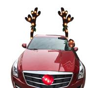 Reindeer Antler for Cars - Christmas Reindeer Antlers for Car | Festive Costume with LED Lights | LED Illuminated Reindeers Antlers Car Decoration | Reindeers Christmas Decoration fôr Party