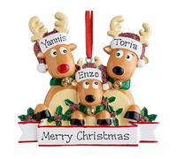 Reindeer De Noël Personnalisé - Ornement des Rennes De Nom Personnalisé | Cadeau De Décoration Familiale D'écriture Manue