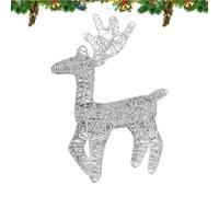 Reindeer Figurine Statues, Light Up Christmas Decor Reindeer Family Set For Indoor Outdoor Front Yard Porch With LED Lights, Pre-Lit Glitter Standing Deer For Indoor Outdoor Front Yard Lawn Garden