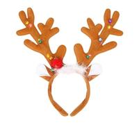 Reindeer Headband - Light Up Christmas Headbands, Headband Light Up Antlers | Plush Reindeer Ear Headbânds | Colorful Led Decorative Bell Elk Antler Headbands | Headwear Reîndeer Christmas Costume