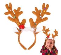 Reindeer Headband - Light Up Christmas Headbands, Headband Light Up Antlers | Plush Reindeer Ear Headbânds | Colorful Led Decorative Bell Elk Antler Headbands | Headwear Reîndeer Christmas Costume
