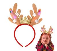 Reindeer Headband - Light Up Christmas Headbands, Headband Light Up Antlers | Plush Reindeer Ear Headbânds | Colorful Led Decorative Bell Elk Antler Headbands | Headwear Reîndeer Christmas Costume