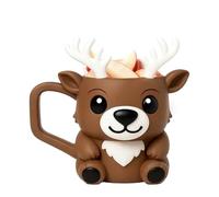 Reindeer Holder, 3d Printed Ice Cream for Kitchen, Cute Christmas Cup with Fun Design, Food Safe Material, Easy Grip Feature, Dessert Tool, Holiday Accessory for Kids Toddler 5.75x4.96x7.05 Inches
