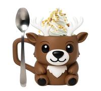 Reindeer Holder, 3d Printed Ice Cream for Kitchen, Cute Christmas Cup with Fun Design, Food Safe Material, Easy Grip Feature, Dessert Tool, Holiday Accessory for Kids Toddler 5.75x4.96x7.05 Inches