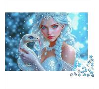 Reine de Glace avec Serpent Puzzle 1000 Pièces Papier Écologique pour Enfants, Puzzle Relaxation Mentale, Amusement Après École, Puzzle Top Noté Rapport Qualité-Prix 70x50cm/1000pcs