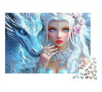 Reine de Glace Dragon Puzzle 1000 Pièces Adulte sans Poussière, Puzzle Difficile énigme De Compétence Logique pour Une Activité Zen, Puzzle Cadeau d'anniversaire 38x26cm/1000pcs