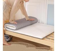 Reine De Surmatelas Ferme De 4cm D'épaisseur,Couvre-Matelas en Mousse Haute Densité avec Housse Lavable Amovible,Surmatelas en Mousse À Mémoire De Forme Complet,Blanc,135x200cm/53x79