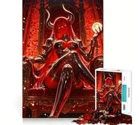 Reine Démon Rouge sur Trône Puzzle de 1000 pièces pour Adolescents Amélioration de la mémoire Détente et Loisirs Découpe précise Décoration Artistique (38x26cm)