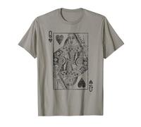 Reine des Coeurs Cartes à jouer Costume Poker Distressed T-Shirt
