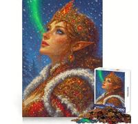 Reine des Elfes d'hiver avec Aurore Puzzle de 1000 pièces pour Adolescents Stimule la réflexion Passe-Temps agréable et sécurisé Cadeau de Noël idéal (38x26cm)