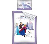 Reine des Neiges Disney Magic - Parure de Lit Bébé - Housse de Couette Coton 100 x 135 cm