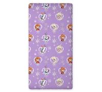 Reine des Neiges - Drap Housse Mauve Coton - Literie 90 x 190 cm