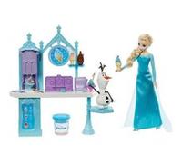 Mattel Disney Coffret Douceurs Givrées Reine des Neiges - Poupée Elsa, Olaf, 2 pots pâte à modeler