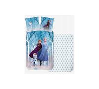 BrandMac Parure de lit Reine des Neiges Forêt 100% coton réversible 100x135+40x60 Olaf, Elsa & Anna