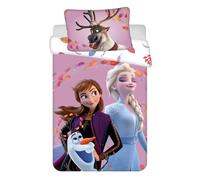 Jerry Fabrics Parure de lit enfant La Reine des Neiges Anna Elsa Olaf Sven 100x135 cm coton Öko-Tex