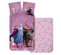 Reine des Neiges Housse de Couette Bébé 100x135 + Taie Elsa Anna | Parure de lit bébé réversible | Coton naturel doux respirant | Olaf Sven Kristof Disney | Fille 0-3 | Barreaux
