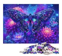 Reine des Papillons Puzzles en Bois 1000 Pièces pour Adultes Jeux Éducatifs Jeu De Défi Familial Décoration Intérieure Cadeaux d'anniversaire pour Relaxation Et Sagesse 1000pcs (75x50cm)
